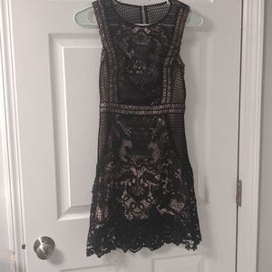 Black & Pink Lace Dress